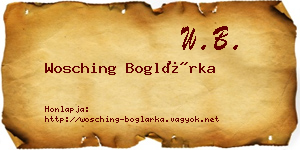 Wosching Boglárka névjegykártya